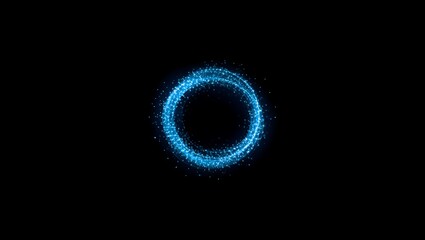 Abstract Blue Glowing Circular Light Trails, Energetic, Futuristic, Technology Background