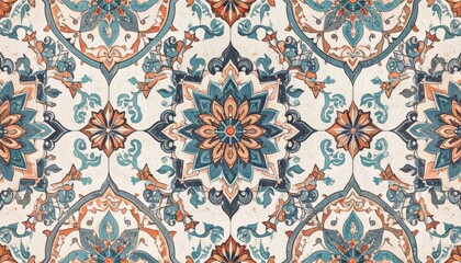 Ornate Floral Tile Design Mexican pattern