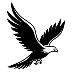 Obraz premium Bold flying eagle bird of prey vector, a powerful mascot illustration for a team logo.