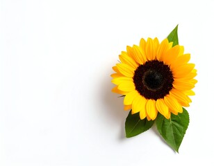 Obraz premium Bright sunflower on a clean white background.
