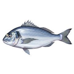 Fototapeta premium Gilthead sea bream isolated on transparent background