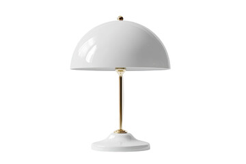 White dome table lamp with gold accents