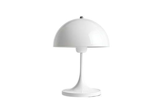 White dome table lamp with a smooth, rounded design