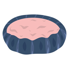 Cat Bed, Cozy Pet Pillow, Soft Cushion, Animal Bed Illustration, Rest Spot, Round Cat Bed