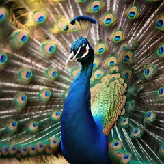 Obraz premium Peacock's vibrant plumage