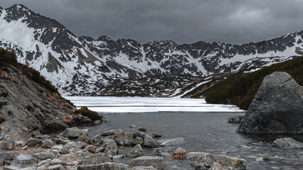 Wielki Staw Under Dramatic Cloudy Skies, Tatra Mountains