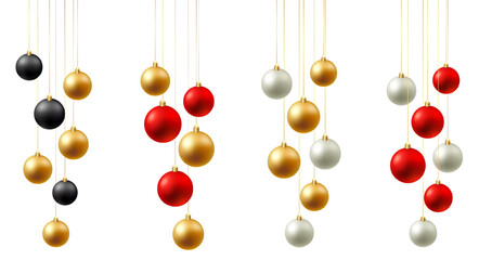 Color Christmas Baubles set isolated on white background.