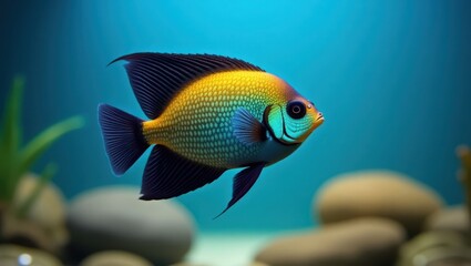 Vibrant tropical fish swimming in an aquarium.