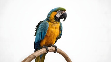 Colorful Macaw Parrot Isolated on White Background