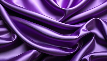 Obraz premium Luxurious purple silk fabric draping with soft folds creating a captivating texture