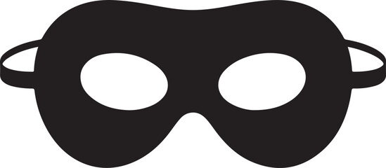 Black eye mask with white eye holes and straps costume