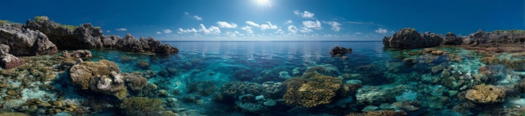 Panoramic coral reef ocean hdr 360 degrees