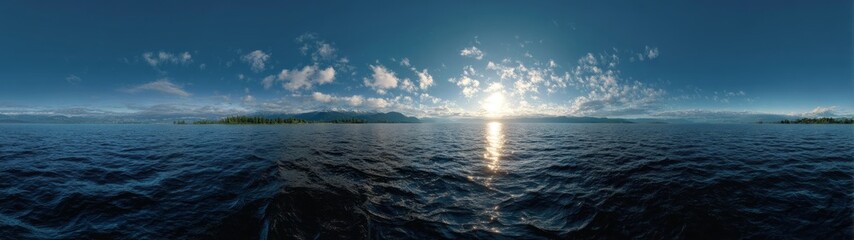 Obraz premium Sunset over ocean 360 degree hdr panoramas