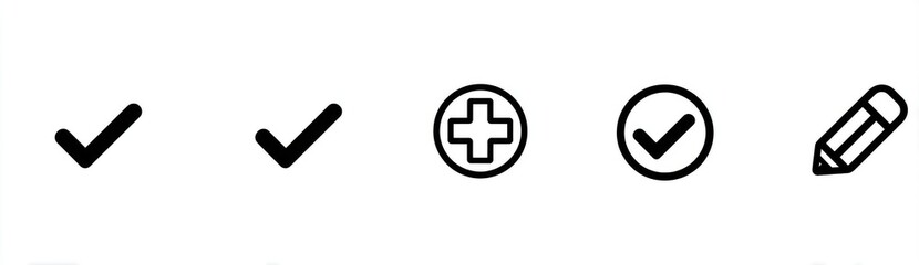 Obraz premium Four simple black line icons