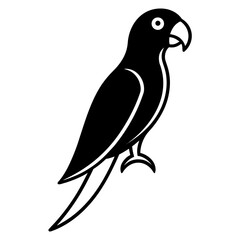Fototapeta premium Stylized Black Parrot Bird Vector Illustration with Minimalist Design for Graphic Projects