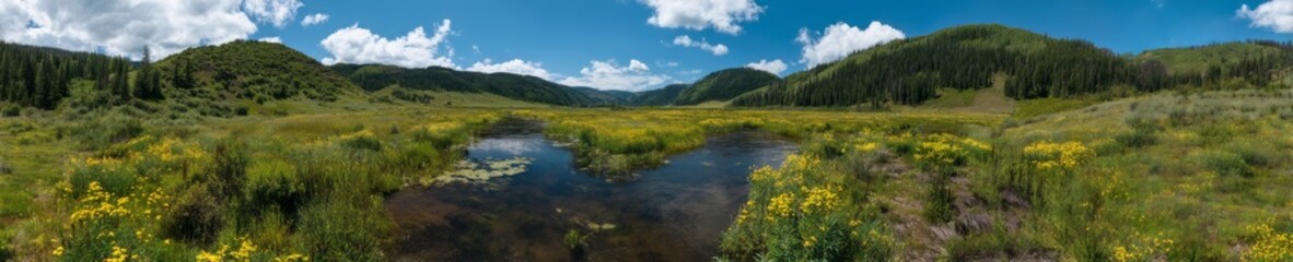 Nature hdr 360 degree panorama scenic valley