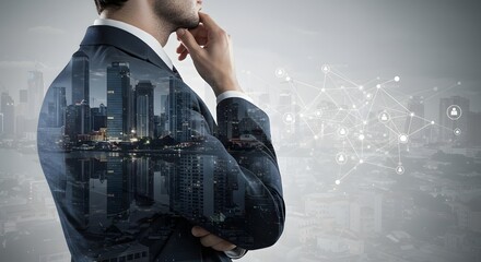 Businessman Thinking About Business and Technology