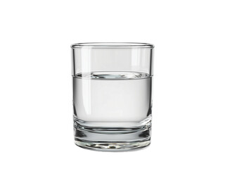 A short glass with clear water liquid isolated on transparent background png