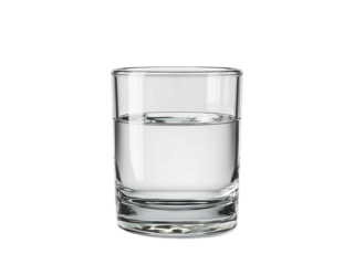 A short glass with clear water liquid isolated on transparent background png