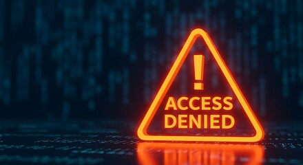 Digital Security Warning Access Denied Alert for Cyber Threats and System Protection
