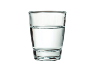 A short glass with clear water liquid isolated on transparent background png
