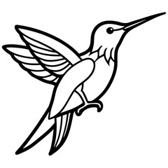 Obraz premium Stylized flying hummingbird bird vector icon design logo
