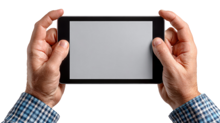Tablet in Hand: A person delicately cradles a tablet, the blank screen offering endless possibilities. It's a modern symbol of connection and creativity.
