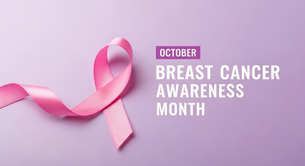 Pink ribbon for breast cancer awareness month in october