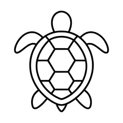Obraz premium Minimal Turtle Icon in Line Art Style