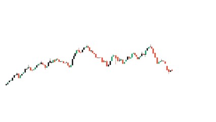 A medical vector graphic shows a red heart icon next to a business line chart representing a heartbeat or electrocardiogram on a white background