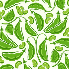 Beans background, pattern set. Collection icon beans. Vector