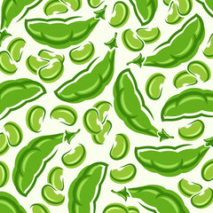 Beans background, pattern set. Collection icon beans. Vector