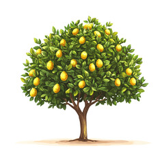 Breadfruit tree on white 