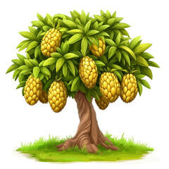 Vector illustration of a breadfruit tree 