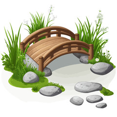 Wooden bridge vector 