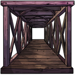 old wooden bridge isolated 