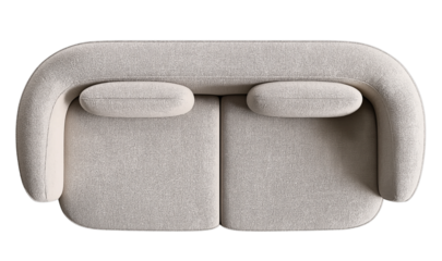 Chic Contemporary Upholstered Sofa Perspective View of Modern Home Seating.