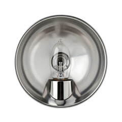 Overhead View of a Metal Reflector with Bulb