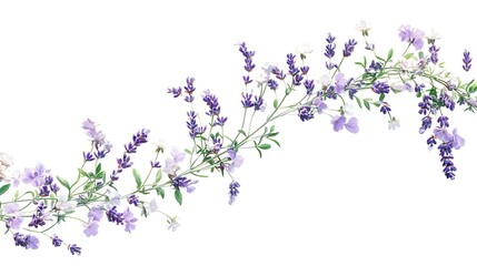 Naklejka premium Delicate lavender and violet floral arrangement studio setting botanical art minimalist style close-up view nature inspiration