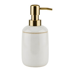 Elegant Off White Ceramic Soap Dispenser with Gold Pump
