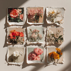 Hyper‑Realistic Vintage Flower Bouquets – Isolated Botanical Artwork