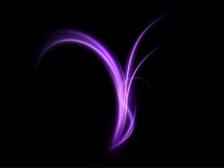 Purple glow effect with glitter magic energy. Magical design for fairy tale illustration. Vortex trail effect. Vector