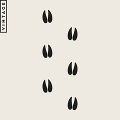 Antelope footprint. Impala paw print 