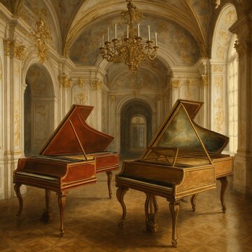 harpsichords keyboard instruments AI generated