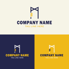M Letter Construction Logo &ndash; Modern Building and Real Estate Icon