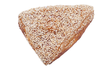 German pretzel bread corner or lye roll with sesame seeds known as Laugenecke