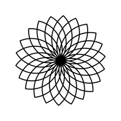 beautiful flower vector icon white on background