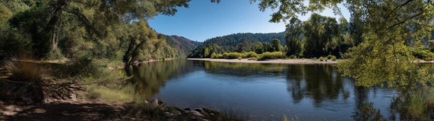 Obraz premium Scenic river panorama nature hdr 360 degrees