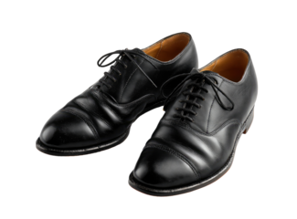 Polished black leather dress shoes
