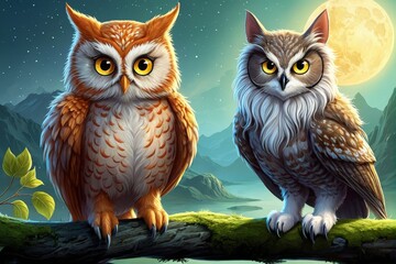 子猫, 動物, かわいい, お気に入りの, フクロウ, 鳥, 家庭の, 自然, 目, 猫科の, 